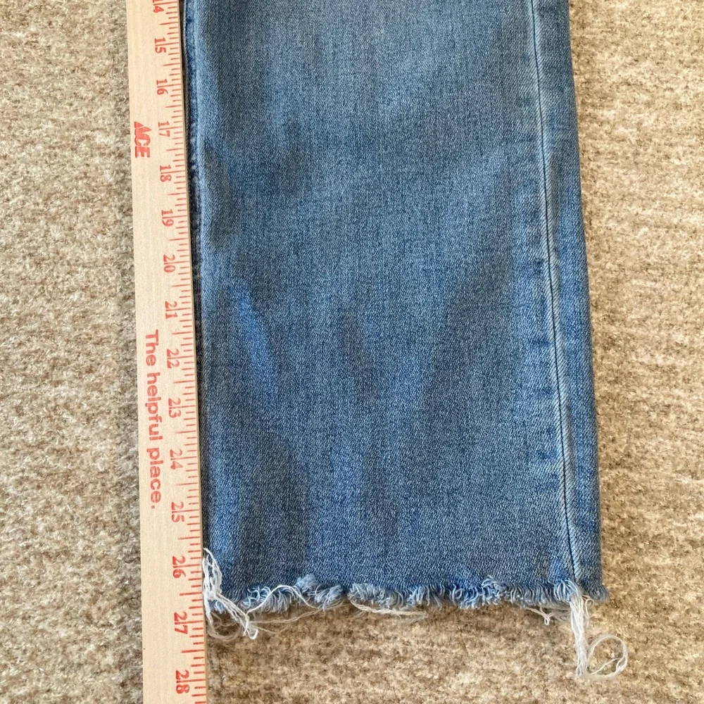 Mica Los Angeles Jeans 31 (30x27) Distressed Straight Leg Blue Raw Hem MDP-T203